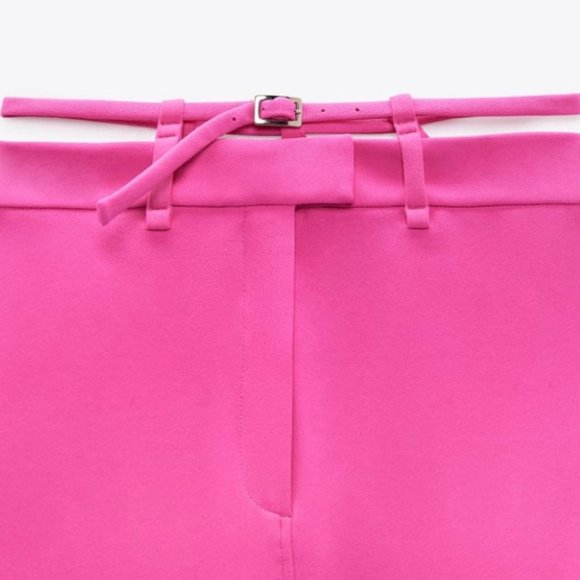 ZARA 2022 PINK MIDI PENCIL SKIRT, LARGE - Picture 6 of 6
